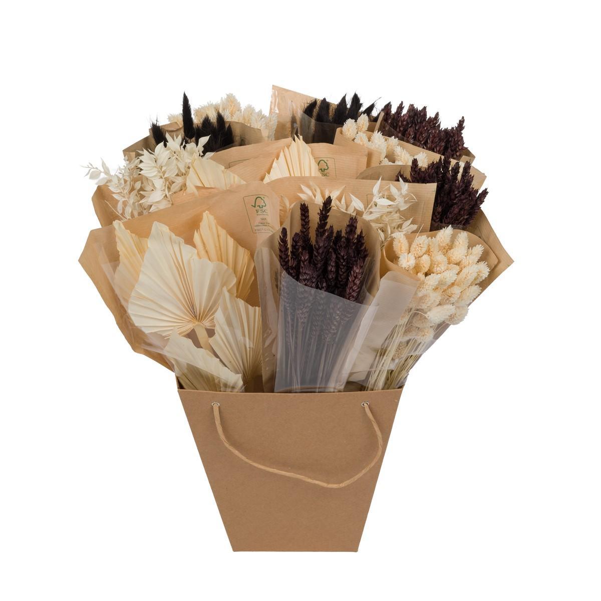 Droogbloemen - Dried Mono Mix - Black&White - ↕50cm